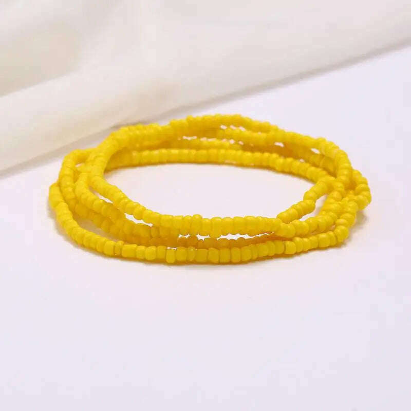 KIMLUD, Bohemia Elastic Waist Belly Chain African Belly Chain Waist Beads Body Chain  Women Girls Body Summer Boho Jewelry Accessories, 2-yellow, KIMLUD Womens Clothes