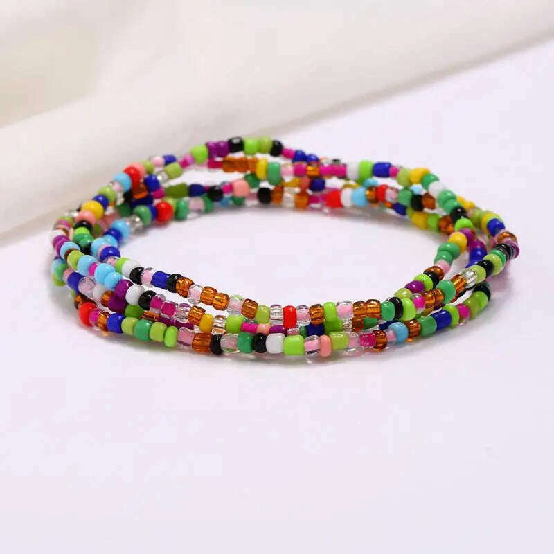 KIMLUD, Bohemia Elastic Waist Belly Chain African Belly Chain Waist Beads Body Chain  Women Girls Body Summer Boho Jewelry Accessories, 18-gold mix color, KIMLUD Womens Clothes