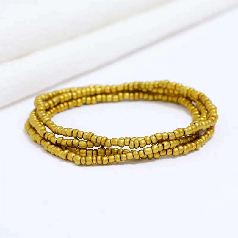 KIMLUD, Bohemia Elastic Waist Belly Chain African Belly Chain Waist Beads Body Chain  Women Girls Body Summer Boho Jewelry Accessories, 37-gold, KIMLUD Womens Clothes