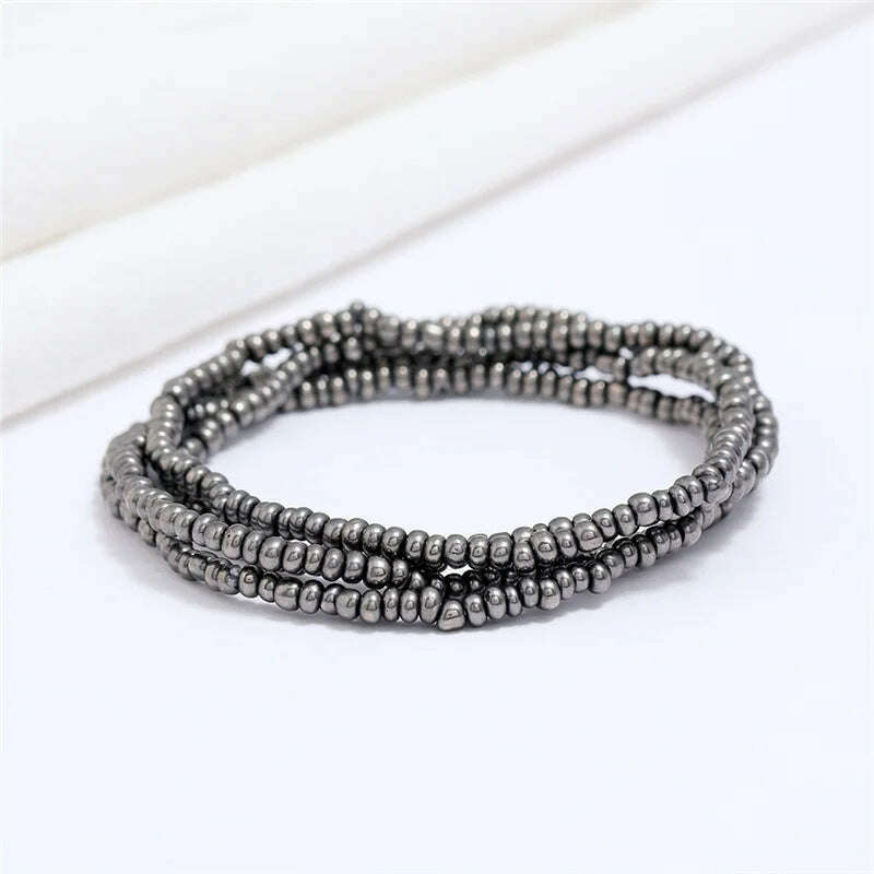 KIMLUD, Bohemia Elastic Waist Belly Chain African Belly Chain Waist Beads Body Chain  Women Girls Body Summer Boho Jewelry Accessories, 33-grey, KIMLUD Womens Clothes