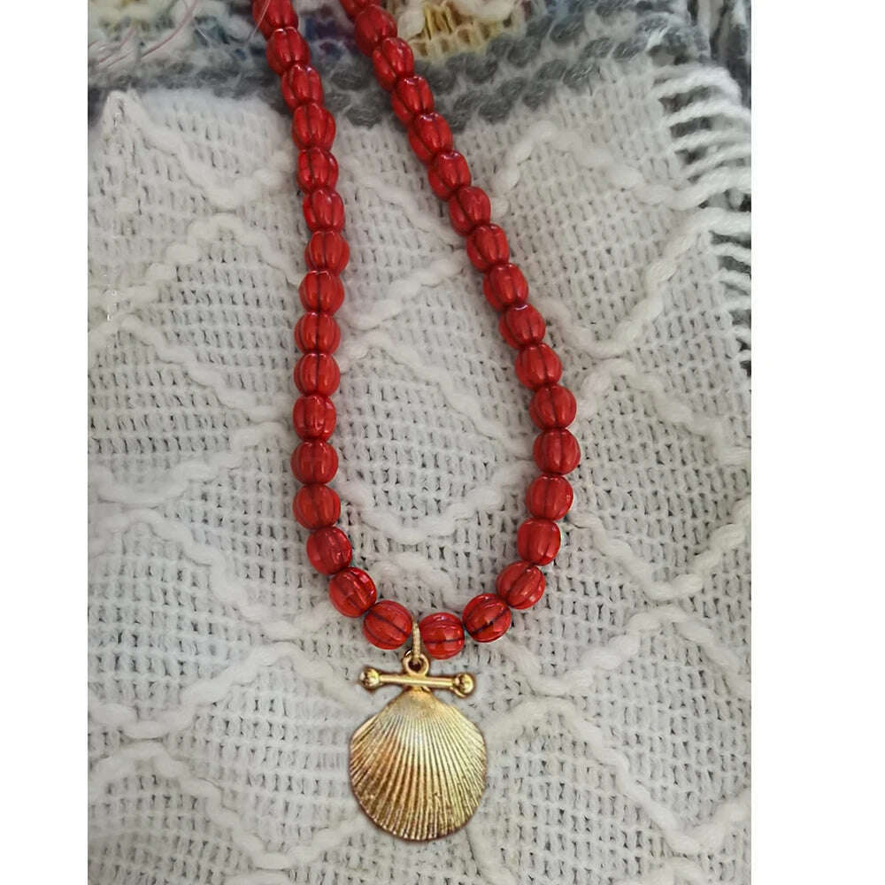 KIMLUD, Bohemian Colorful Glaze Fish Pendant for Women Striped Beaded Necklace Seaside Vacation Party Accessories, necklace 8, KIMLUD APPAREL - Womens Clothes
