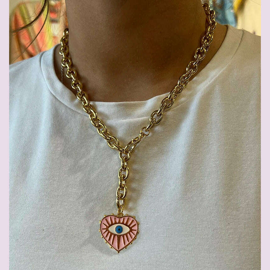 KIMLUD, Bohemian Colorful Glaze Fish Pendant for Women Striped Beaded Necklace Seaside Vacation Party Accessories, necklace 5, KIMLUD APPAREL - Womens Clothes