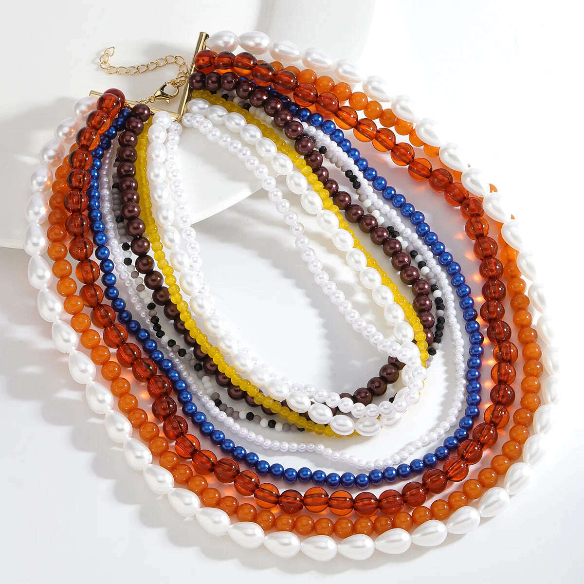 KIMLUD, Bohemian Multi-layered Long Necklace, Imitation Pearl Necklace, Suitable for Daily Wear, Fashion Jewelry Accessories Wholesale, KIMLUD Womens Clothes