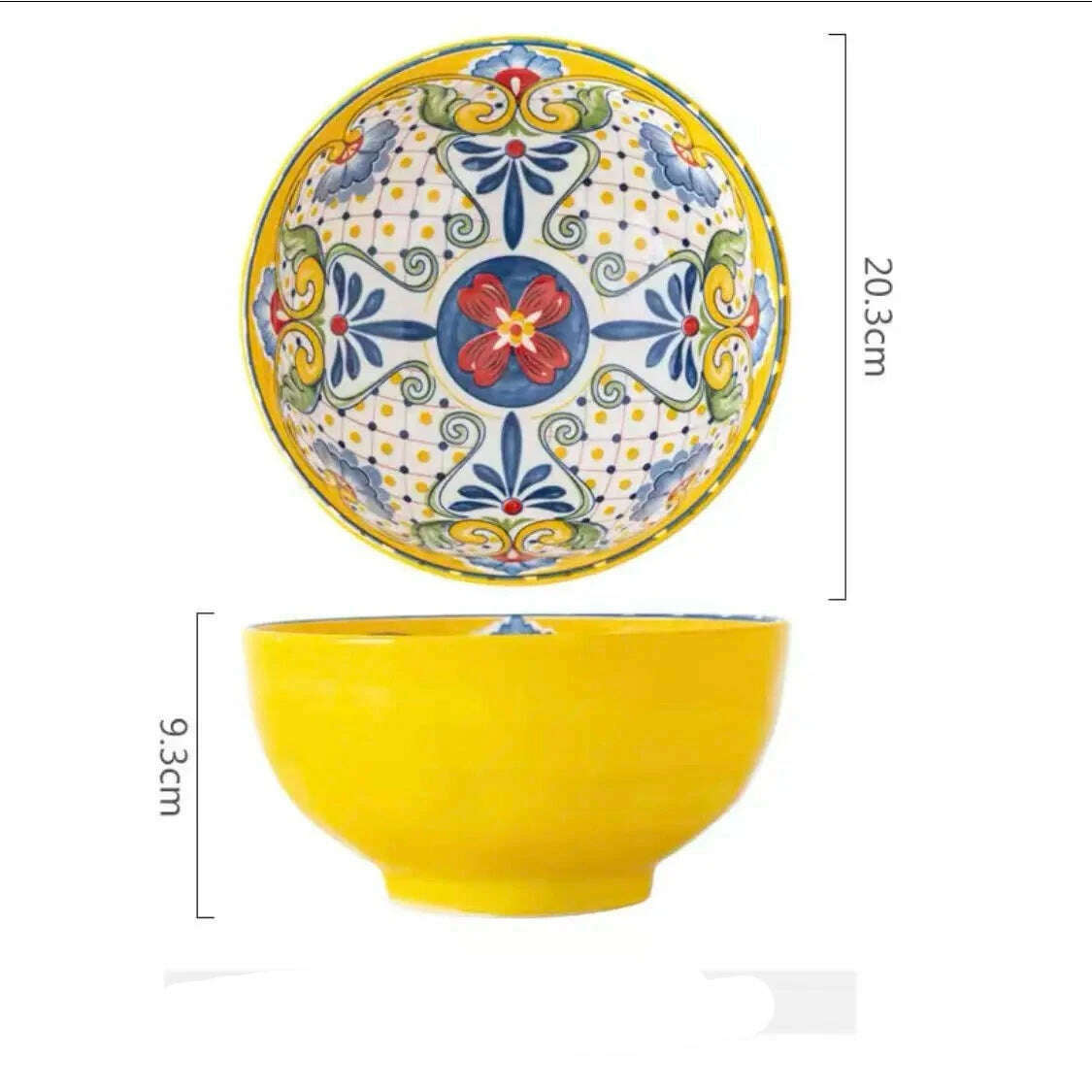 Bohemian Style Ceramic Tableware Combination Set High Color Household Ceramic Rice Bowl Vegetable Plate Noodle Bowl - KIMLUD