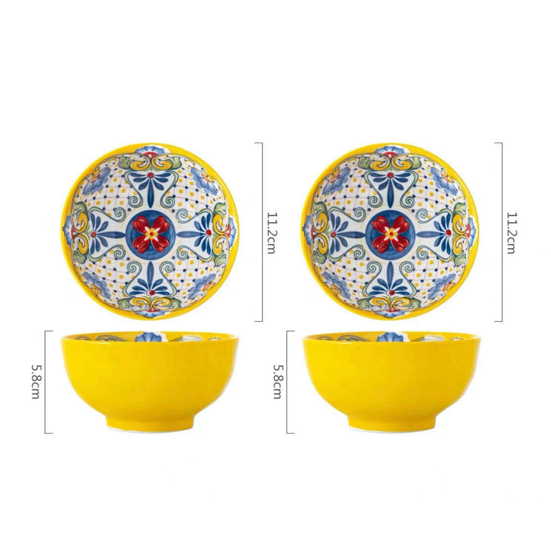 Bohemian Style Ceramic Tableware Combination Set High Color Household Ceramic Rice Bowl Vegetable Plate Noodle Bowl - KIMLUD