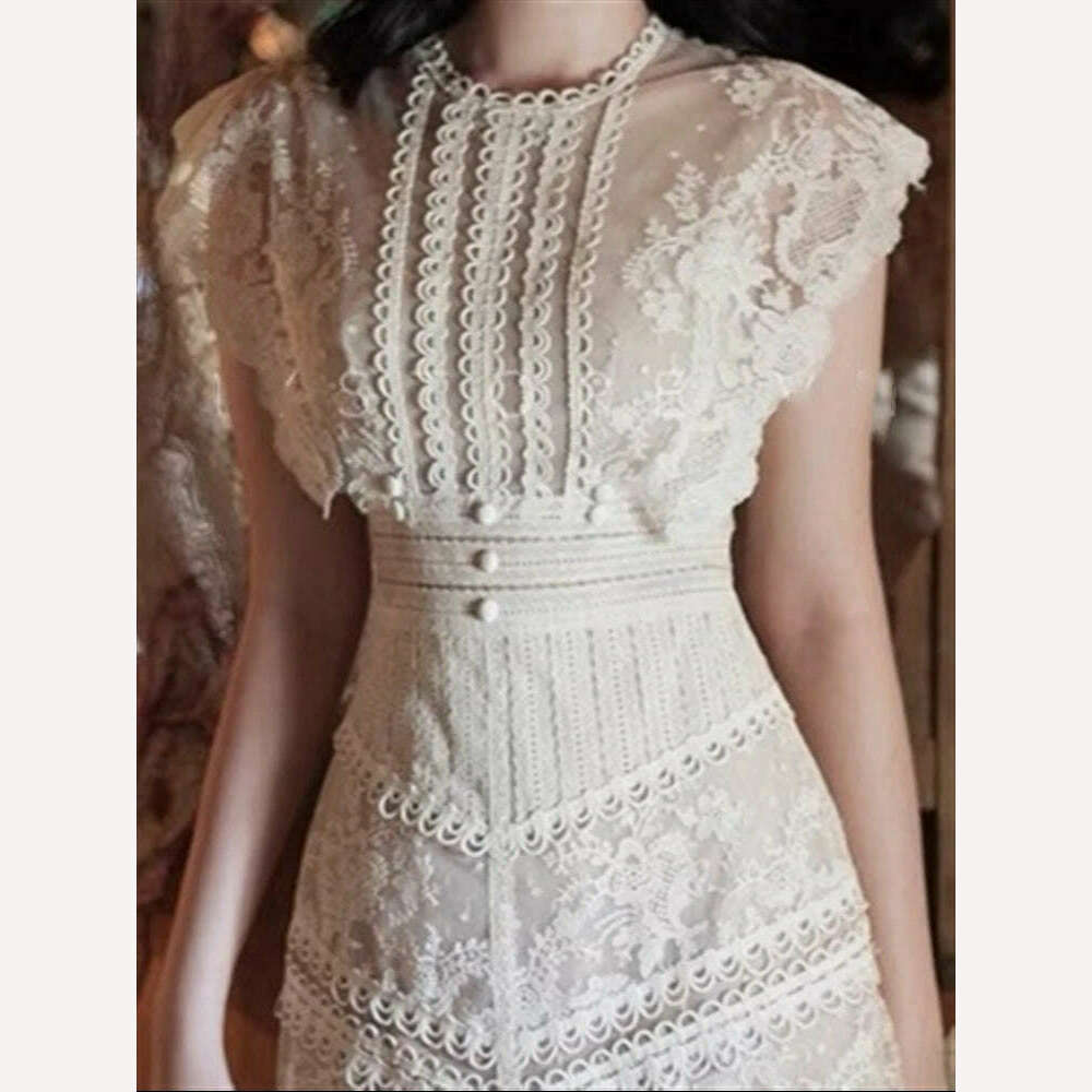 KIMLUD, Boho Backless Dress Embroidery Lace Party Woman Sexy Dresses Runway Vintage Summer Sundress Women Beach Sleeveless 2023 Vestido, KIMLUD Womens Clothes