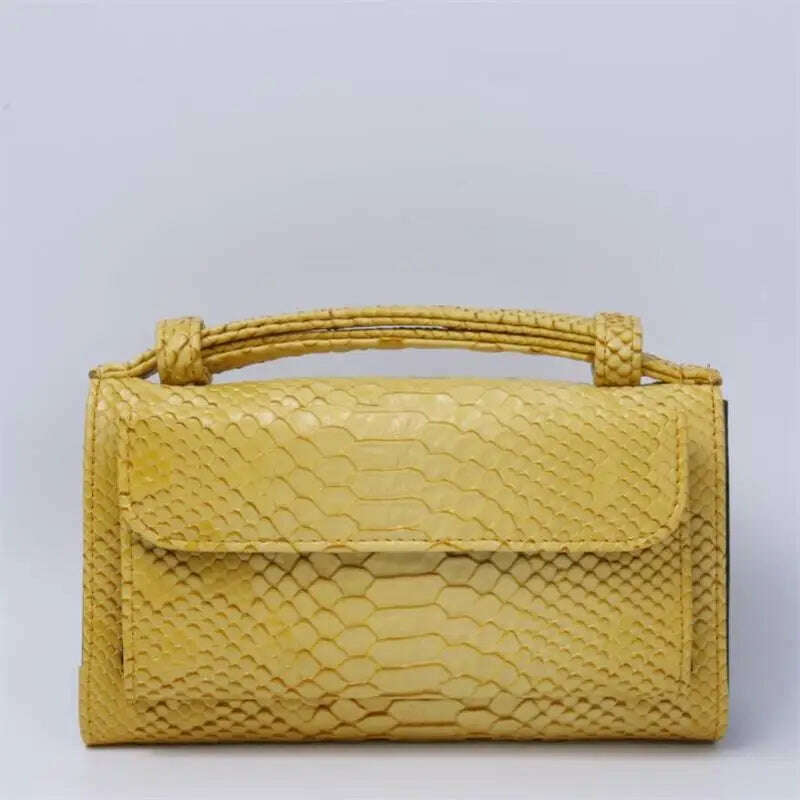 KIMLUD, Bolsa Feminina Small Leather Women's Hand Bag Female Fashion Chain Shoulder Bag Luxury Designer Crocodile Tote Messenger Bags, Yellow, KIMLUD Womens Clothes