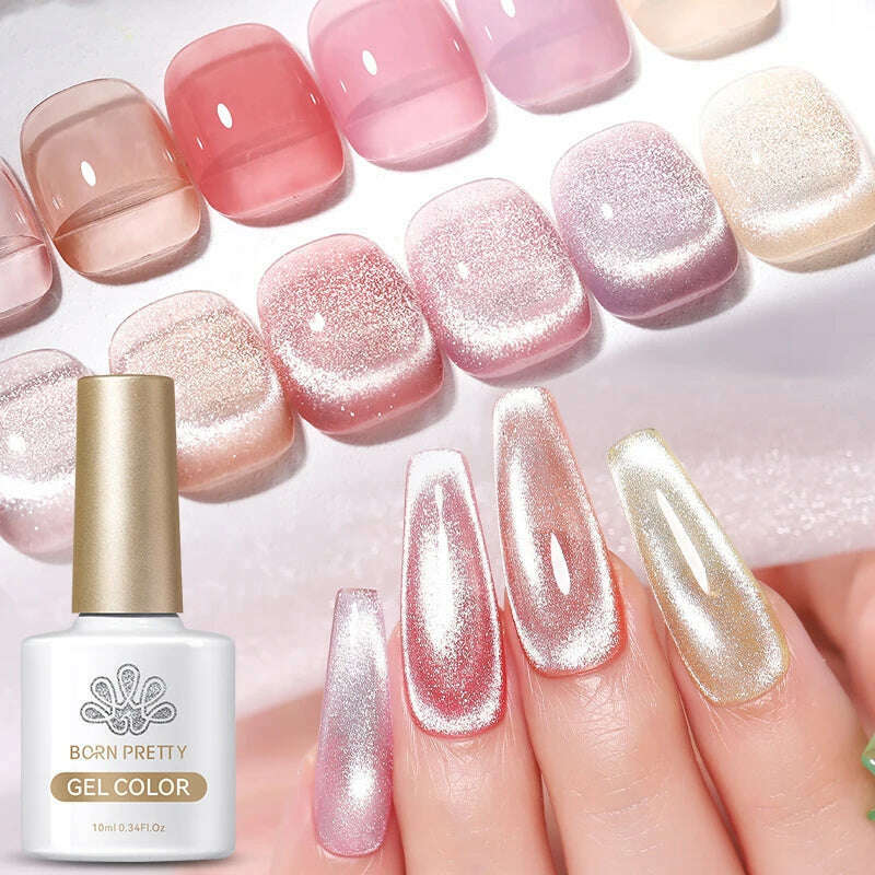 BORN PRETTY Super Shine Cat Magnetic Gel Nail Polish Sparking Shiny Varnish UV Gel For Nail Art Design Magnetic Manicure - KIMLUD
