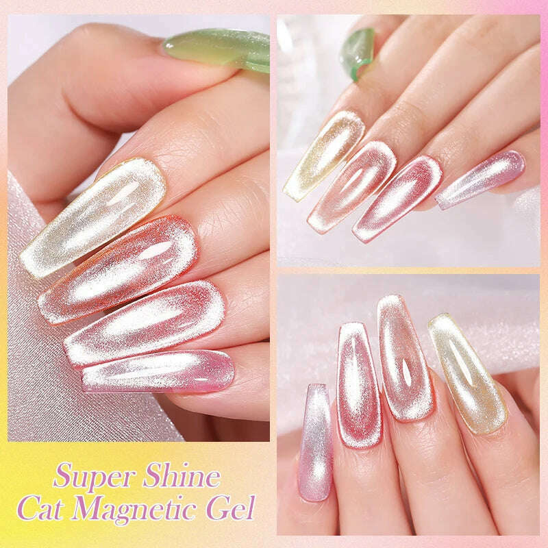 BORN PRETTY Super Shine Cat Magnetic Gel Nail Polish Sparking Shiny Varnish UV Gel For Nail Art Design Magnetic Manicure - KIMLUD