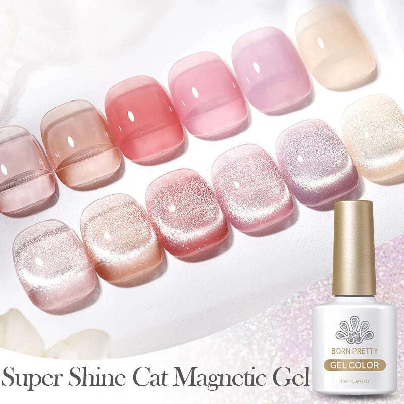 BORN PRETTY Super Shine Cat Magnetic Gel Nail Polish Sparking Shiny Varnish UV Gel For Nail Art Design Magnetic Manicure - KIMLUD