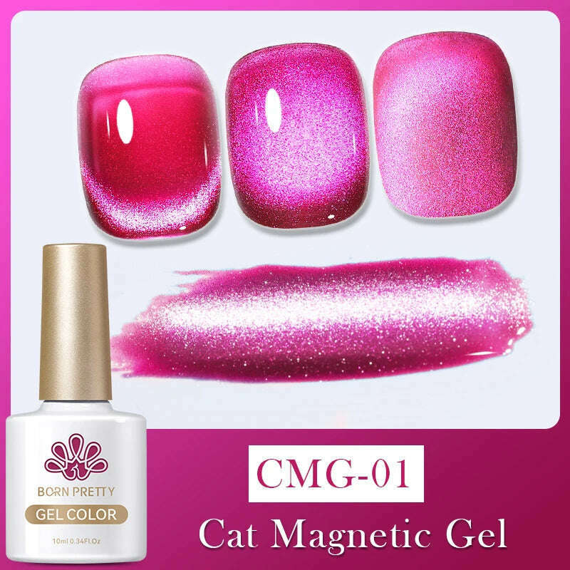 BORN PRETTY Super Shine Cat Magnetic Gel Nail Polish Sparking Shiny Varnish UV Gel For Nail Art Design Magnetic Manicure - KIMLUD