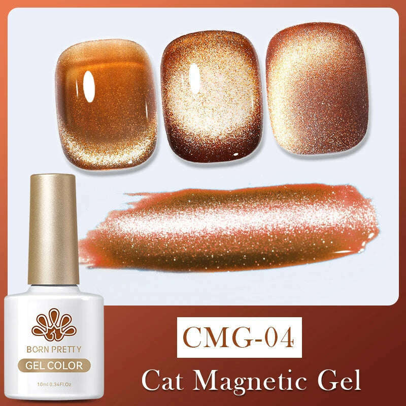 BORN PRETTY Super Shine Cat Magnetic Gel Nail Polish Sparking Shiny Varnish UV Gel For Nail Art Design Magnetic Manicure - KIMLUD