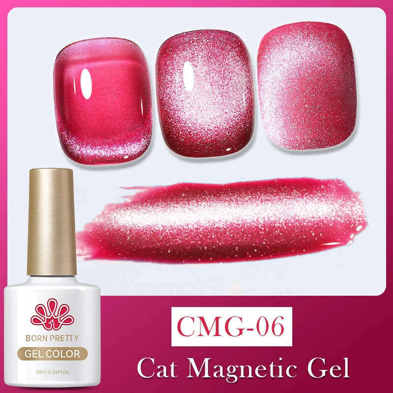 BORN PRETTY Super Shine Cat Magnetic Gel Nail Polish Sparking Shiny Varnish UV Gel For Nail Art Design Magnetic Manicure - KIMLUD