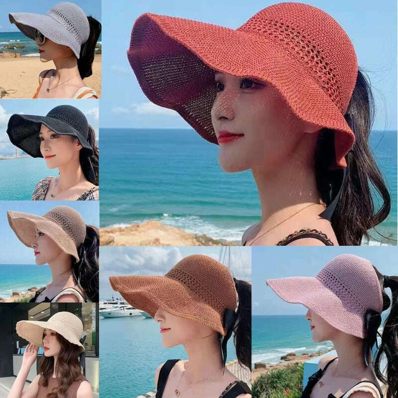 KIMLUD, Bow Fisherman Hat Empty Top Hat for Sun for Protection Summer Must Have Items fo, KIMLUD Womens Clothes