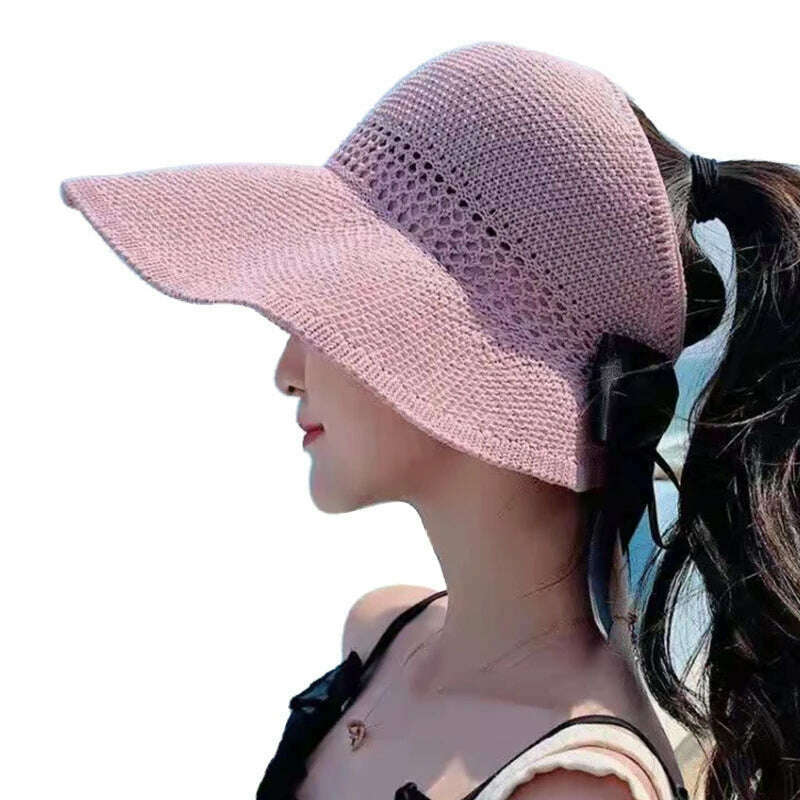 KIMLUD, Bow Fisherman Hat Empty Top Hat for Sun for Protection Summer Must Have Items fo, KIMLUD Womens Clothes