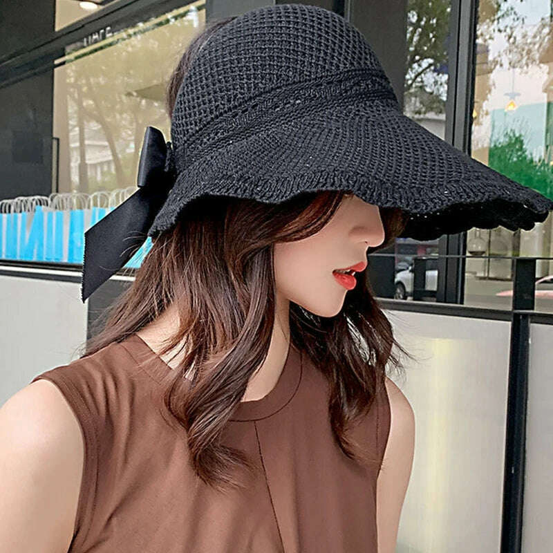 KIMLUD, Bow Fisherman Hat Empty Top Hat for Sun for Protection Summer Must Have Items fo, KIMLUD Womens Clothes