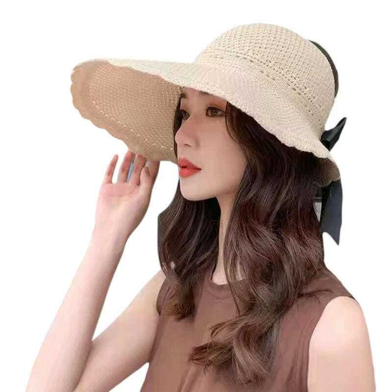 KIMLUD, Bow Fisherman Hat Empty Top Hat for Sun for Protection Summer Must Have Items fo, KIMLUD Womens Clothes