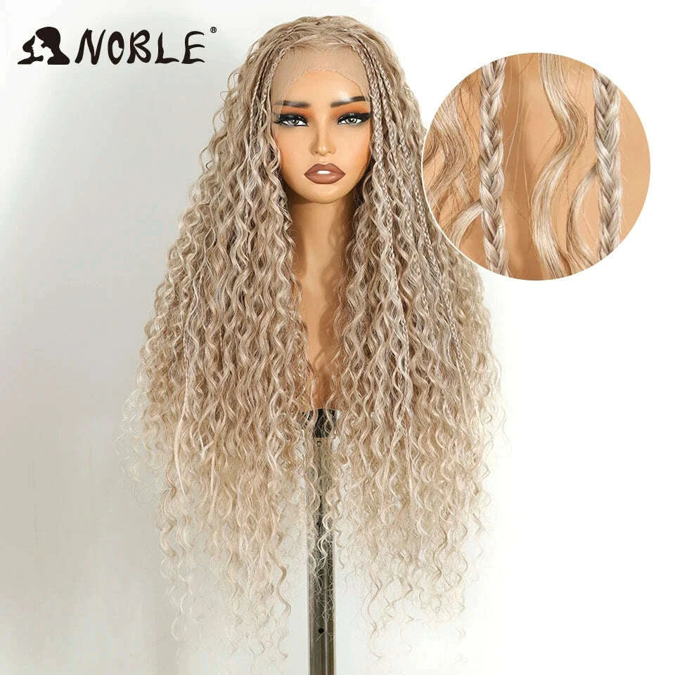 Box Braided Lace Wig - Twist Braided Style - Swiss Lace - Medium Brown | KIMLUD