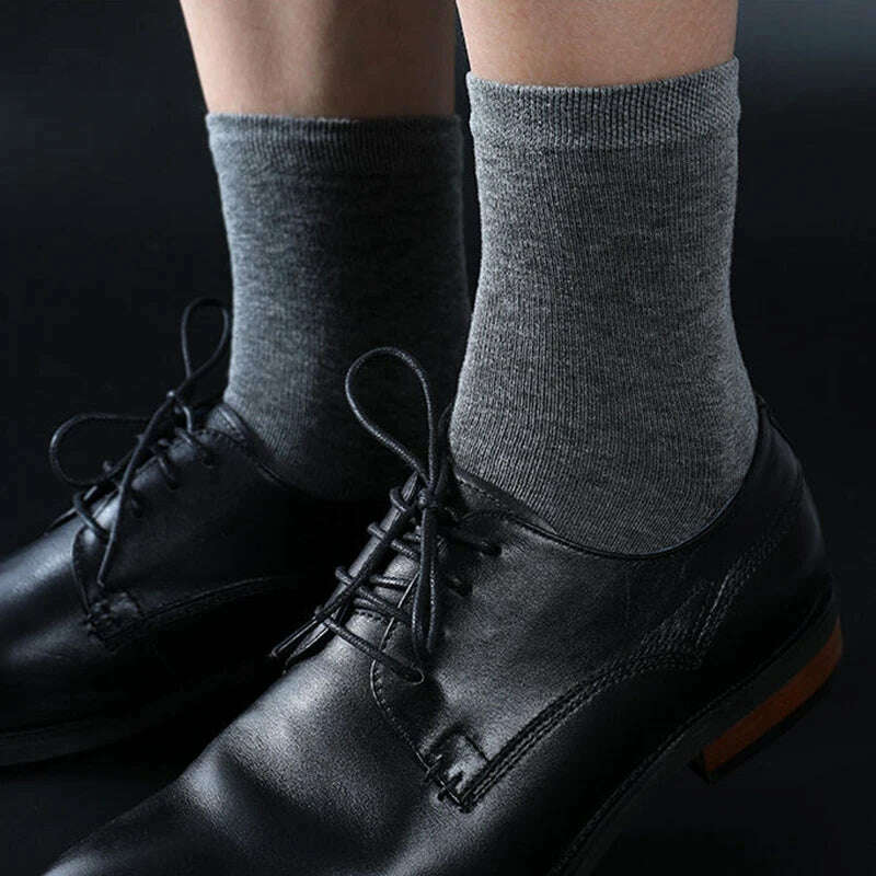 Box Pack Men's Cotton Socks 10Pairs/Box Black Business Men Socks Soft Breathable Summer Winter for Man Boy's Gift Size EUR39-45 - KIMLUD