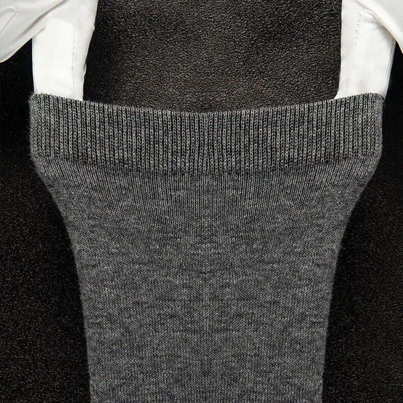 Box Pack Men's Cotton Socks 10Pairs/Box Black Business Men Socks Soft Breathable Summer Winter for Man Boy's Gift Size EUR39-45 - KIMLUD