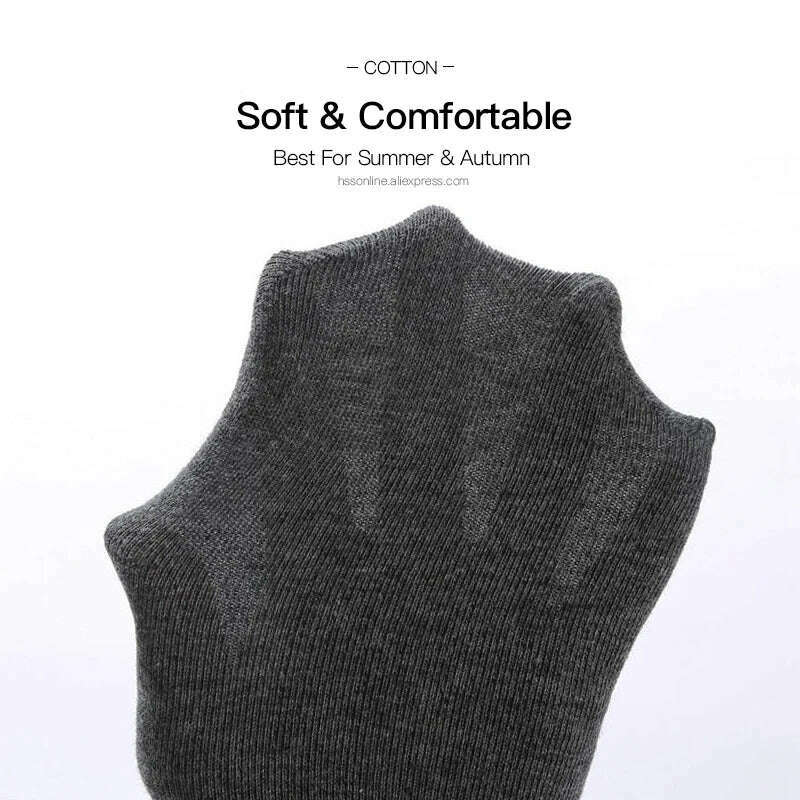 Box Pack Men's Cotton Socks 10Pairs/Box Black Business Men Socks Soft Breathable Summer Winter for Man Boy's Gift Size EUR39-45 - KIMLUD