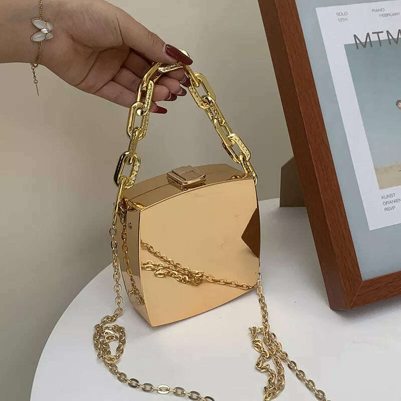 KIMLUD, Box Small Bags for Women 2022 New Fashion Chain Purses and Handbags Mirror Square Shoulder Bag Woman High Quality Crossbody Bags, KIMLUD Women's Clothes