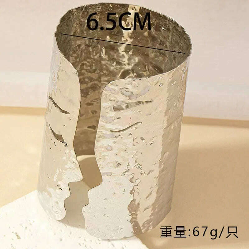 KIMLUD, Bracelet Bangle Women Girls Gold And Silver Plating Face Fashion Jewelry Hot Sale Party Gift 2024 New Style HB24144, KIMLUD Womens Clothes
