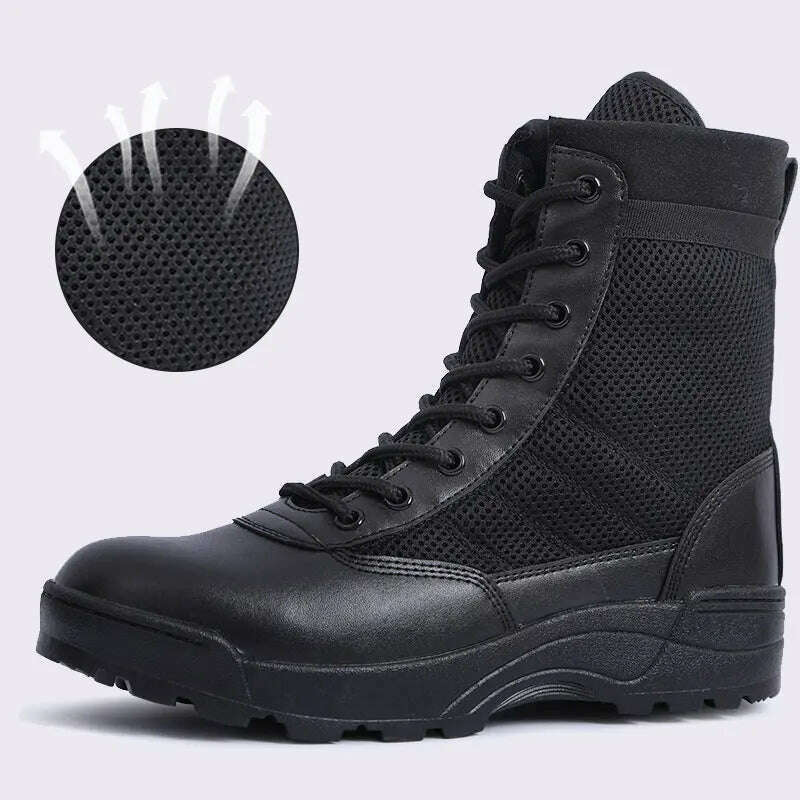 KIMLUD, Breathable Mesh Tactical Military Boots Men Boots Outdoor Lightweight Hiking Boots New Desert Combat Army Boots Work Men Shoes, KIMLUD Womens Clothes