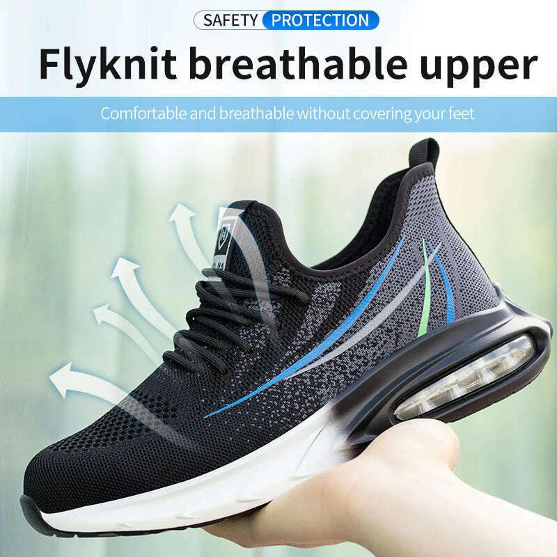 KIMLUD, Breathable Safety Shoes Men Women Indestructible Puncture-Proof Work Sneakers Steel Toe Boots for Protective Footwear, KIMLUD Womens Clothes