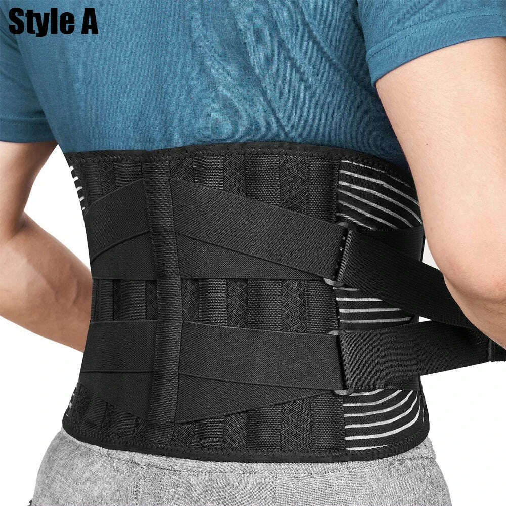 KIMLUD, Breathable Waist Braces Back Support Belt  Anti-skid Lumbar Support Belt with 16-hole Mesh for Lower Back Pain Relief, Sciatica, Style A / S for waist 60-80cm, KIMLUD Womens Clothes