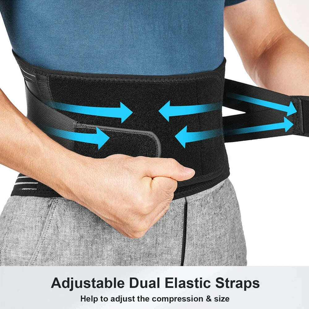 KIMLUD, Breathable Waist Braces Back Support Belt  Anti-skid Lumbar Support Belt with 16-hole Mesh for Lower Back Pain Relief, Sciatica, KIMLUD Womens Clothes