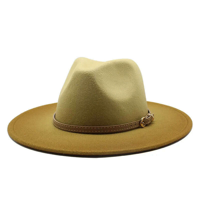 KIMLUD, British Style winter wool Wide Brim fedoras cap men women Panama Style Jazz Hats Fashion Party Trilby Gambler Hat, 3 / 56-58cm / China, KIMLUD Womens Clothes