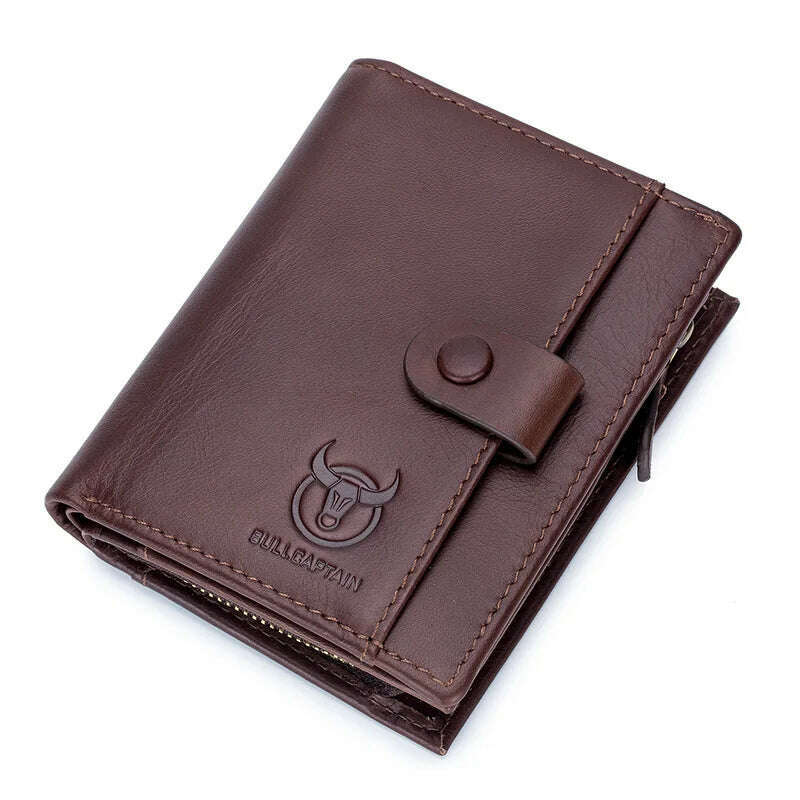 KIMLUD, BULLCAPTAIN Captain Niu Men's Leather Wallet Short Vertical Multifunctional Detachable Belt Coin Clip Business Casual Coin Bag, KIMLUD Womens Clothes