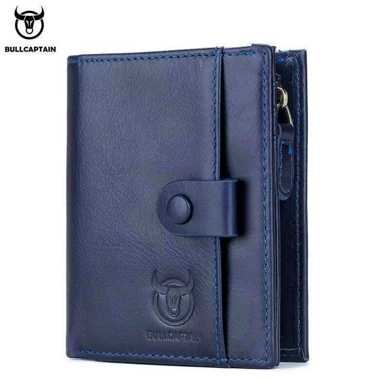 KIMLUD, BULLCAPTAIN Captain Niu Men's Leather Wallet Short Vertical Multifunctional Detachable Belt Coin Clip Business Casual Coin Bag, KIMLUD Womens Clothes