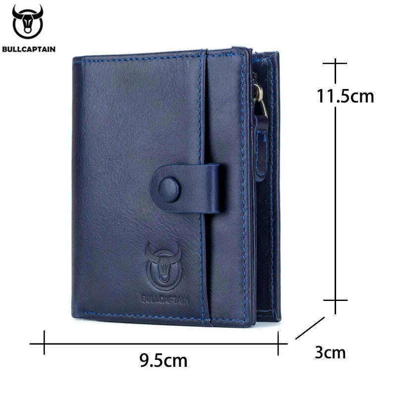 KIMLUD, BULLCAPTAIN RFID Men's Wallet Leather Men's Coin Purse Zipper Wallet Card Coin Wallet Holder Credit Card Bag, KIMLUD Womens Clothes