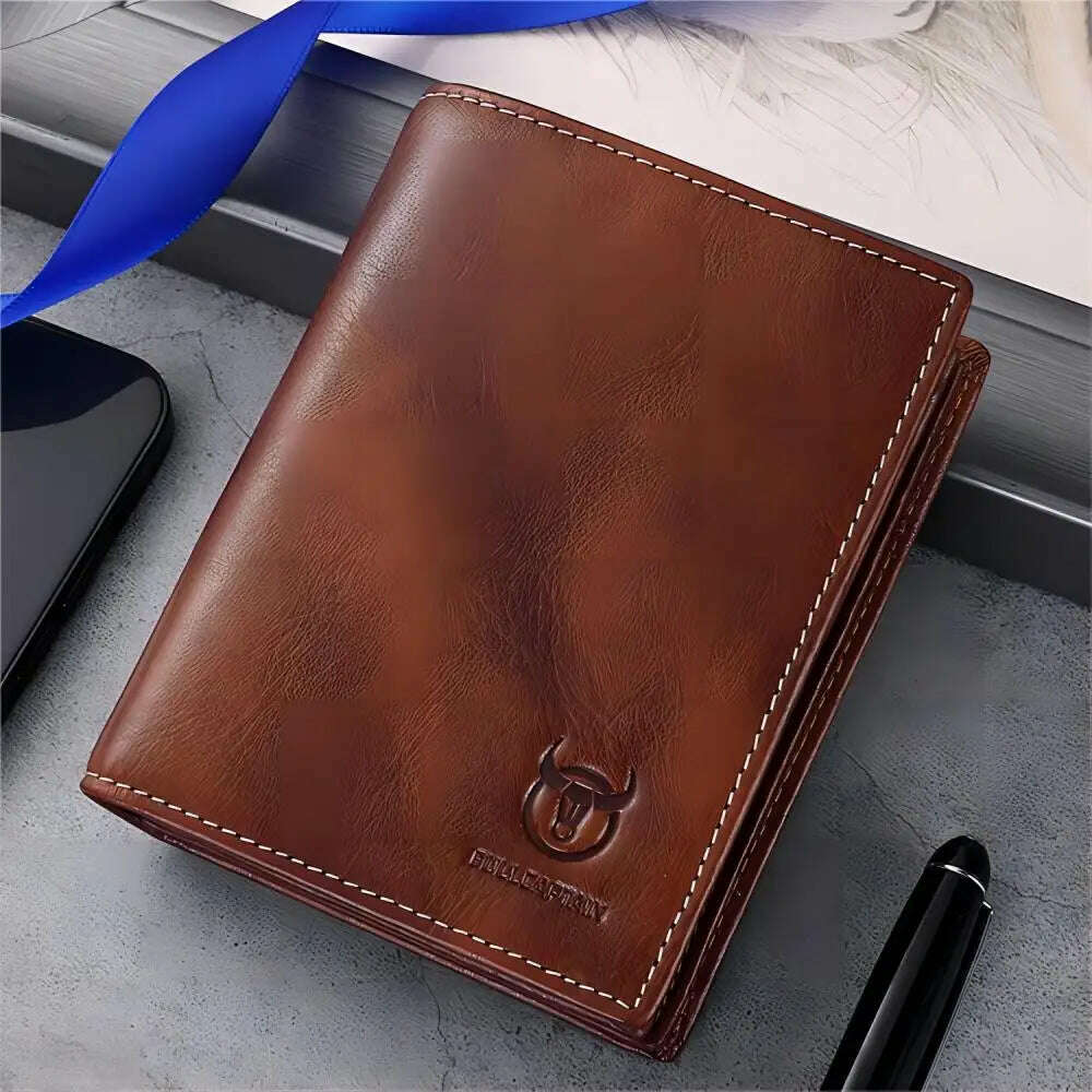 KIMLUD, BULLCAPTAIN wallet men's genuine leather RFID anti-theft wallet, multi slot large capacity wallet, multifunctional wallet, KIMLUD Womens Clothes