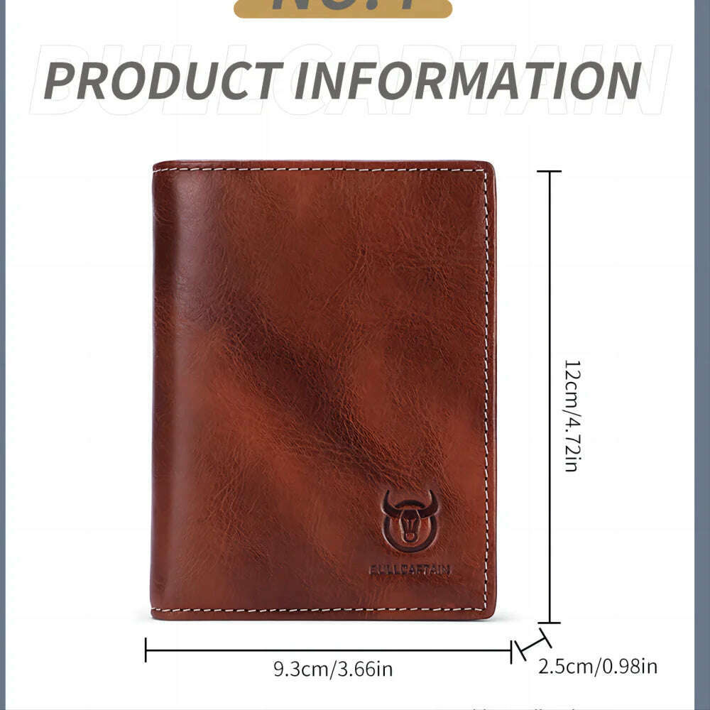 KIMLUD, BULLCAPTAIN wallet men's genuine leather RFID anti-theft wallet, multi slot large capacity wallet, multifunctional wallet, KIMLUD Womens Clothes