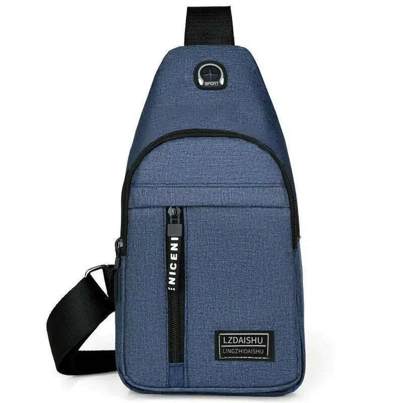 Business Men's Chest Bag Shoulder Messenger Bag Casual Canvas Travel Bag Waist Bag Multifunctional Waterproof Storage Bag - KIMLUD