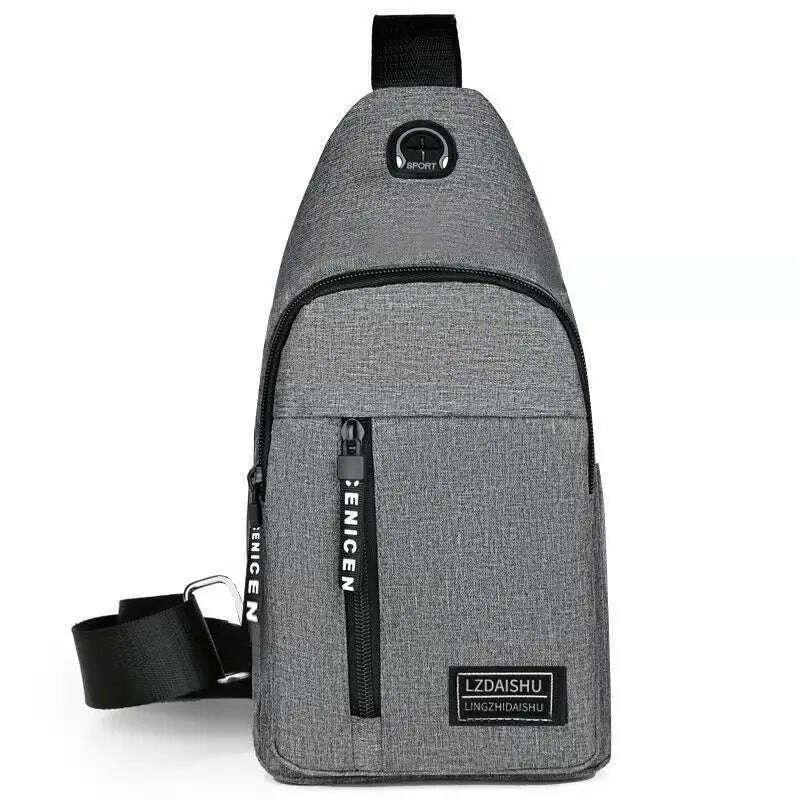 Business Men's Chest Bag Shoulder Messenger Bag Casual Canvas Travel Bag Waist Bag Multifunctional Waterproof Storage Bag - KIMLUD
