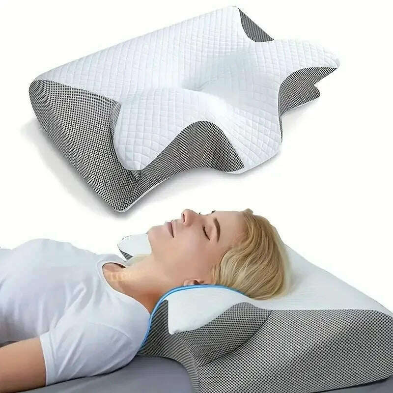 KIMLUD, Butterfly Sleep Memory Neck Pillow Slow Rebound Comfortable Memory Foam Sleep Pillow Cervical Orthopedic Neck Massage Bed Pillow, KIMLUD Women's Clothes
