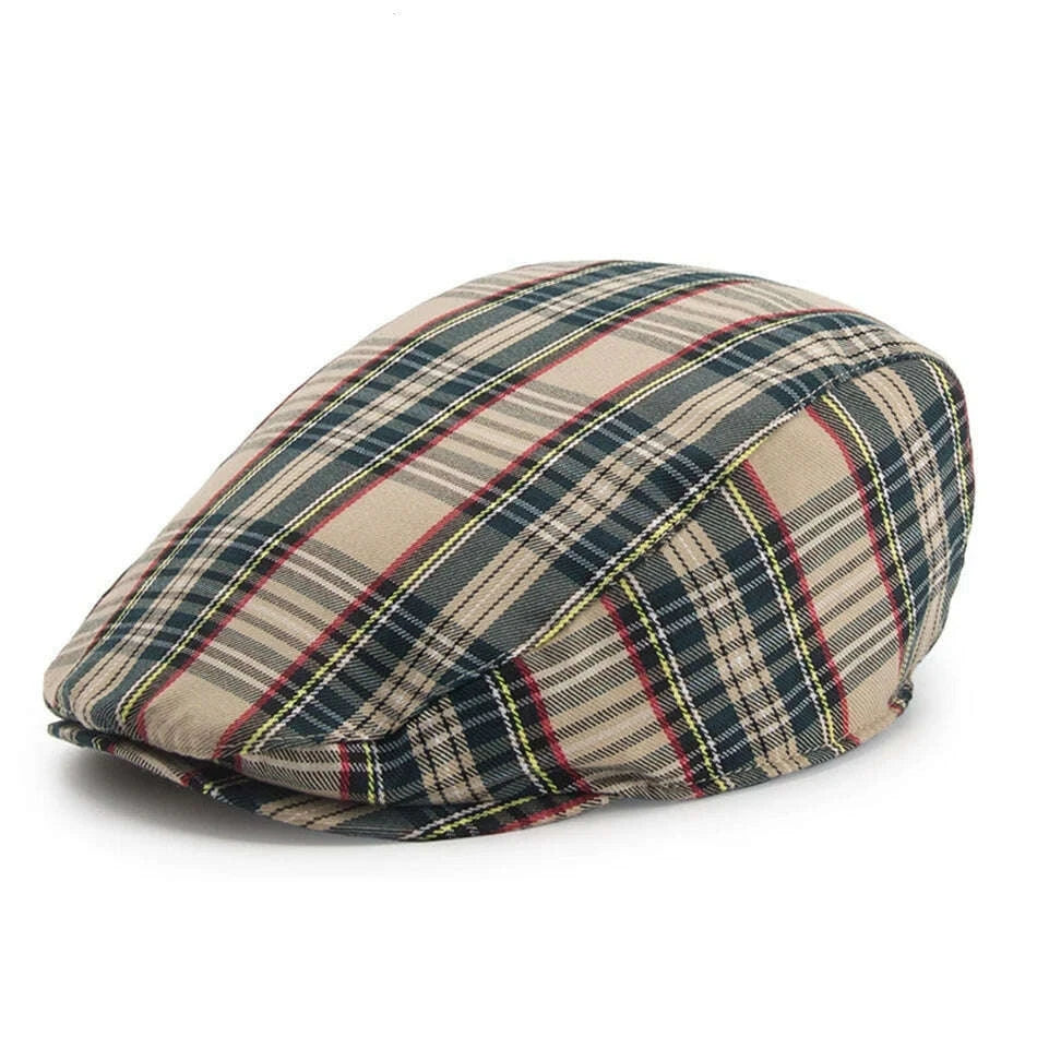 KIMLUD, BUTTERMERE Womens Plaid Flat Caps Male Casual Cotton Vintage Berets Hats Summer Spring Classic Checkered Stylish Gatsby Cap, KIMLUD Womens Clothes