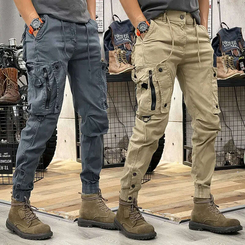 Camo Navy Trousers Man Harem Y2k Tactical Military Cargo Pants for Men Techwear High Quality Outdoor Hip Hop Work Stacked Slacks, KIMLUD Women's Clothes