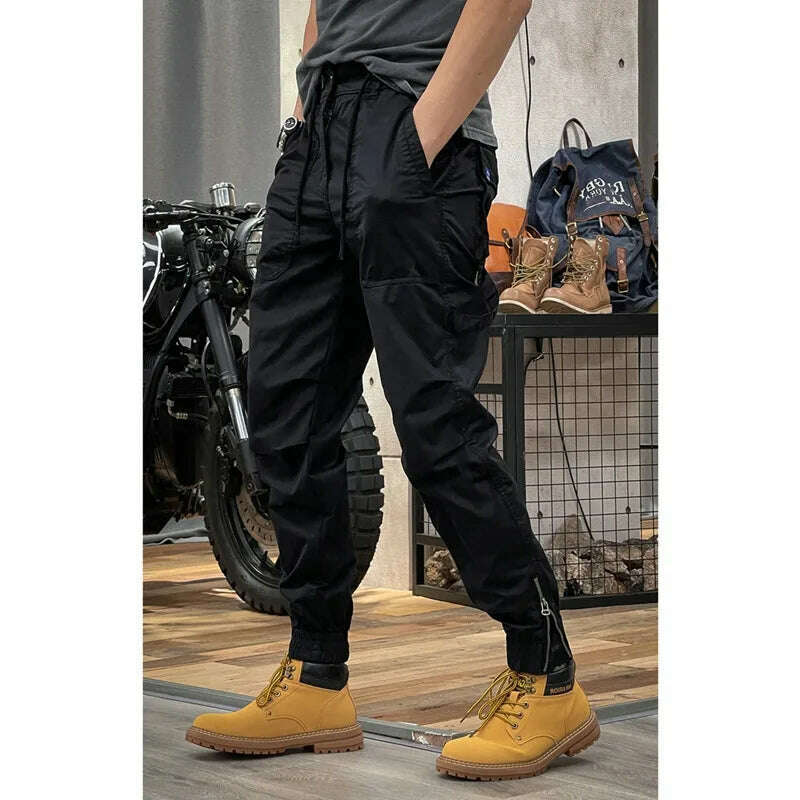 KIMLUD, Camo Navy Trousers Man Harem Y2k Tactical Military Cargo Pants for Men Techwear High Quality Outdoor Hip Hop Work Stacked Slacks, Black / Asian size XL, KIMLUD Women's Clothes