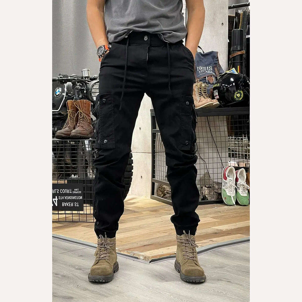 KIMLUD, Camo Navy Trousers Man Harem Y2k Tactical Military Cargo Pants for Men Techwear High Quality Outdoor Hip Hop Work Stacked Slacks, KIMLUD Women's Clothes