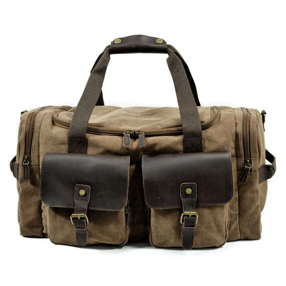 KIMLUD, Canvas bag large capacity for men's handbags leisure wear one shoulder aslant luggage, KIMLUD Women's Clothes