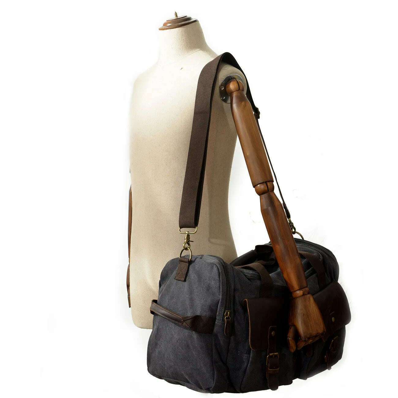 Canvas bag large capacity for men's handbags leisure wear one shoulder aslant luggage - KIMLUD