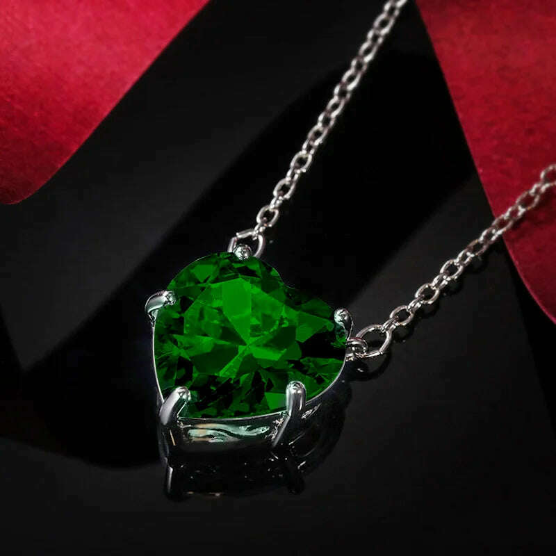 CAOSHI Simple Design Lovely Heart Cubic Zirconia Pendant Necklace for Women Exquisite Wedding Anniversary Gifts Elegant Jewelry - KIMLUD