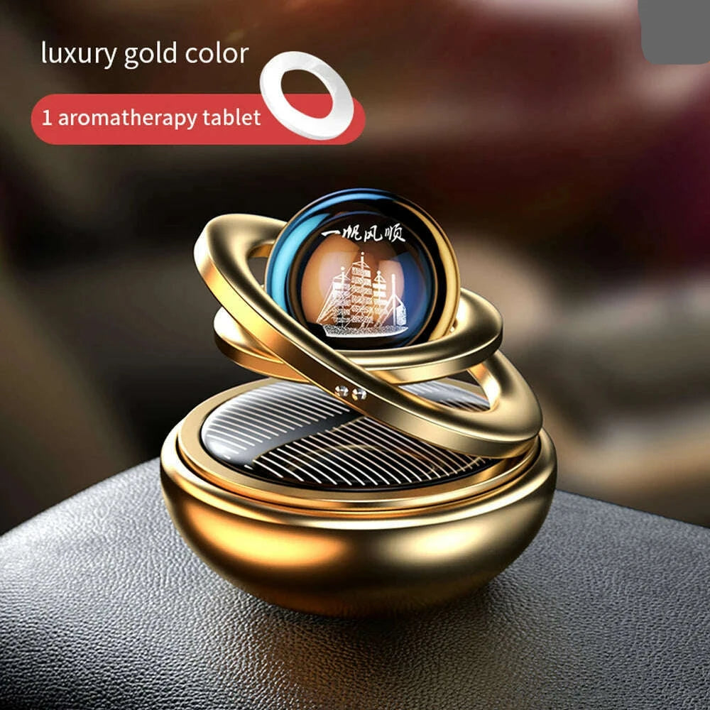 Car Air Freshener Solar Rotating Aromatreatment Decoration Car Interior Accessories Women Men Original Flavored Perfume Diffuser - KIMLUD