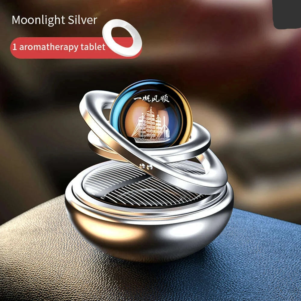 Car Air Freshener Solar Rotating Aromatreatment Decoration Car Interior Accessories Women Men Original Flavored Perfume Diffuser - KIMLUD