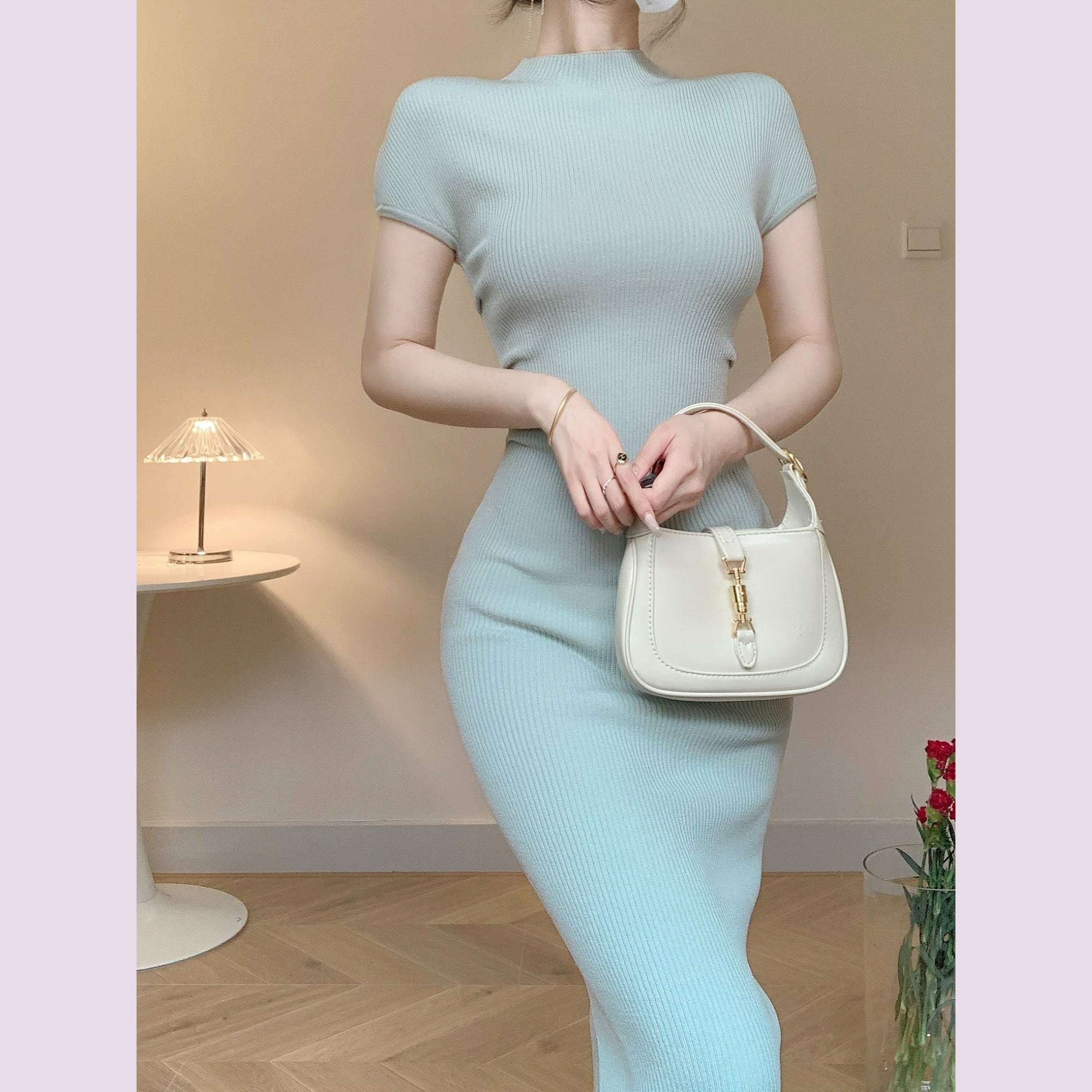 solid-split-knitted-bodycon-dress-sexy-short-sleeve-midi-bodycon-dress-for-spring-summer-womens-clothingkimlud-womens-fashion-34625919